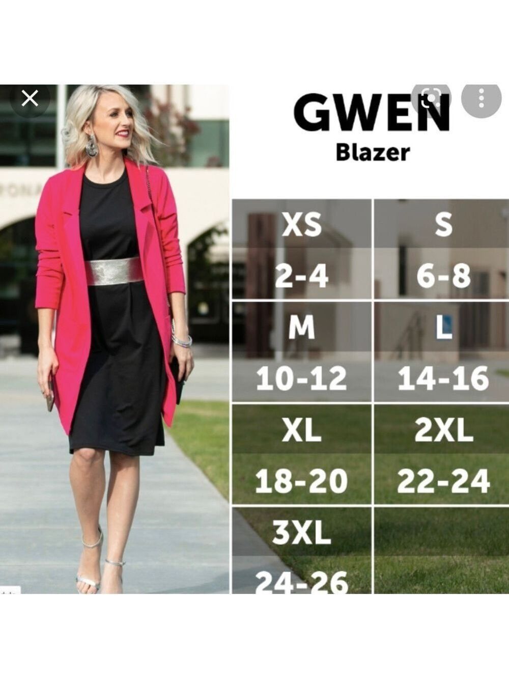 Lularoe Gwen Blazer NWT Raspberry Pink XS - Picture 6 of 6